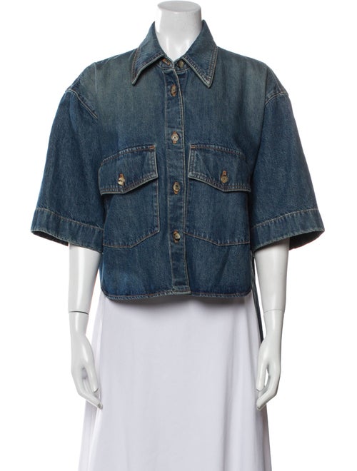 Khaite Three-Quarter Sleeve Button-Up Top