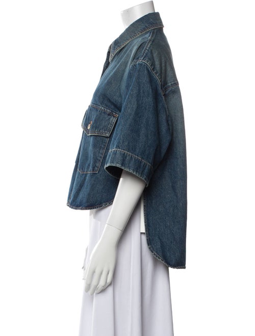 Khaite Three-Quarter Sleeve Button-Up Top