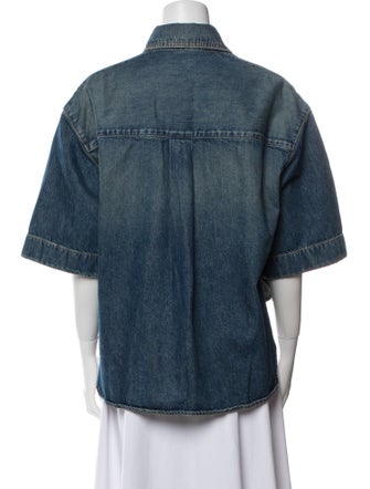 Khaite Three-Quarter Sleeve Button-Up Top