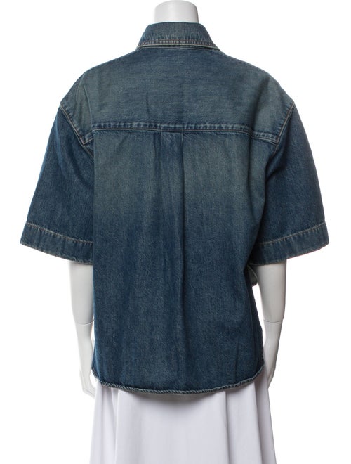 Khaite Three-Quarter Sleeve Button-Up Top