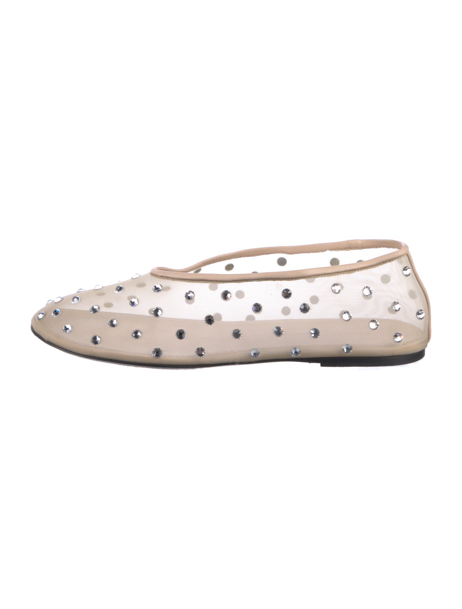 Khaite Mesh Crystal Embellishments Ballet Flats