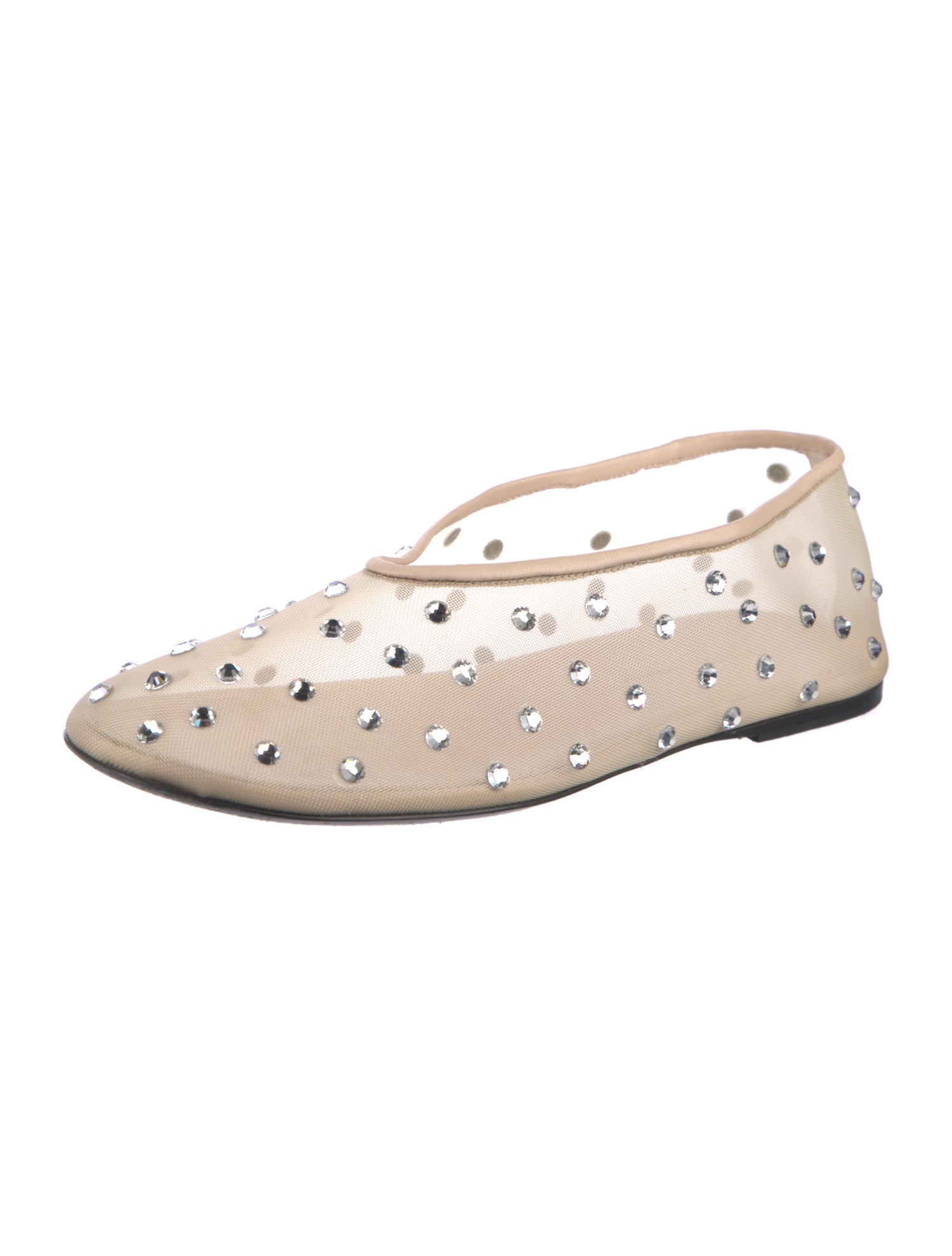 Khaite Mesh Crystal Embellishments Ballet Flats