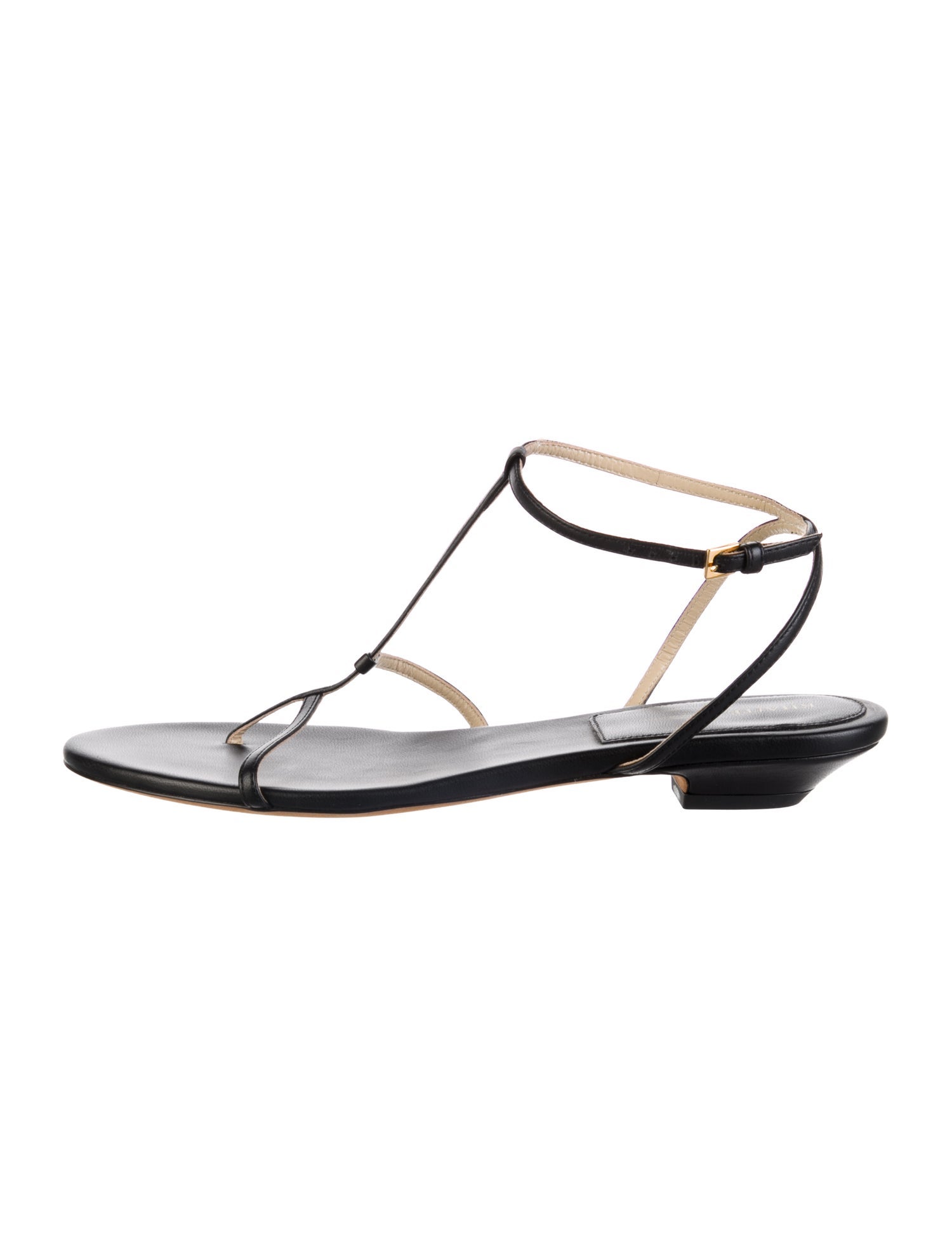 Khaite Leather T-Strap Sandals