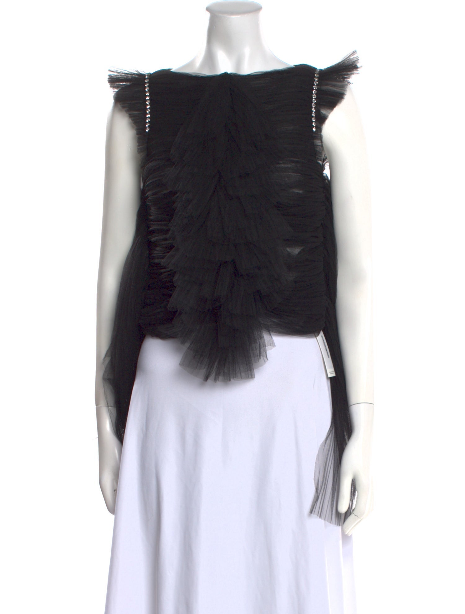 Khaite Mesh Bateau Neckline Crop Top