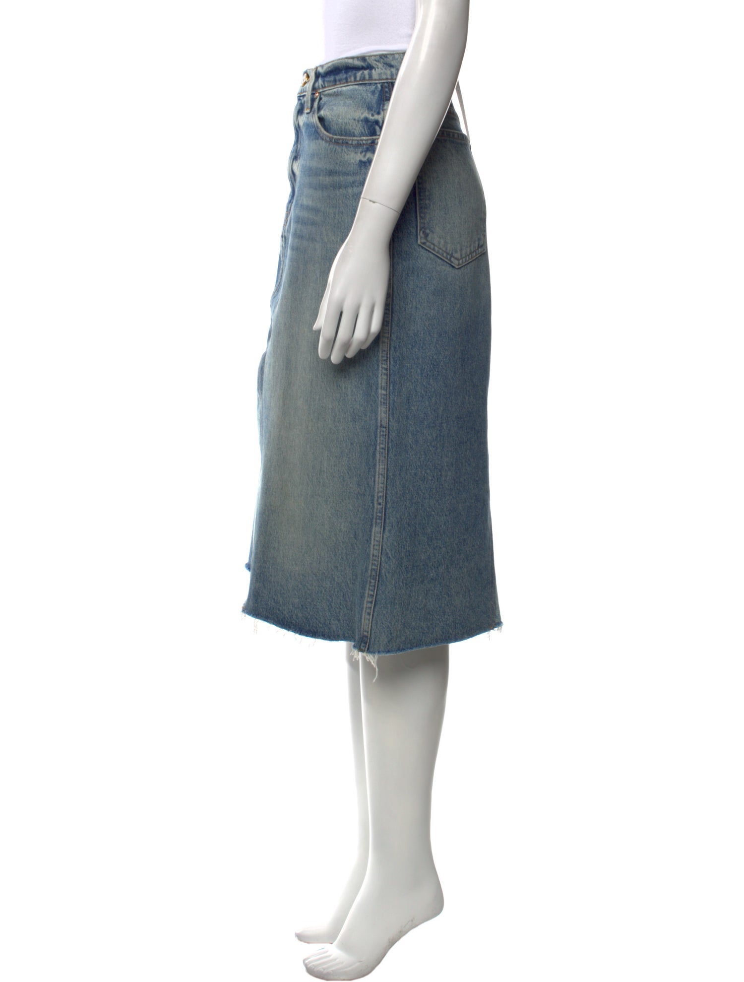 Khaite Distressed Accents Knee-Length Skirt
