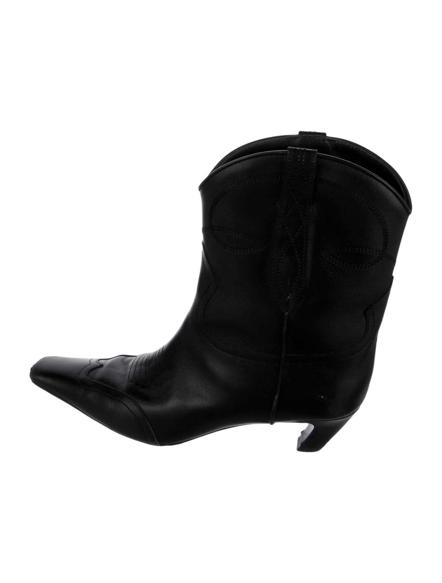 Khaite Leather Western Boots