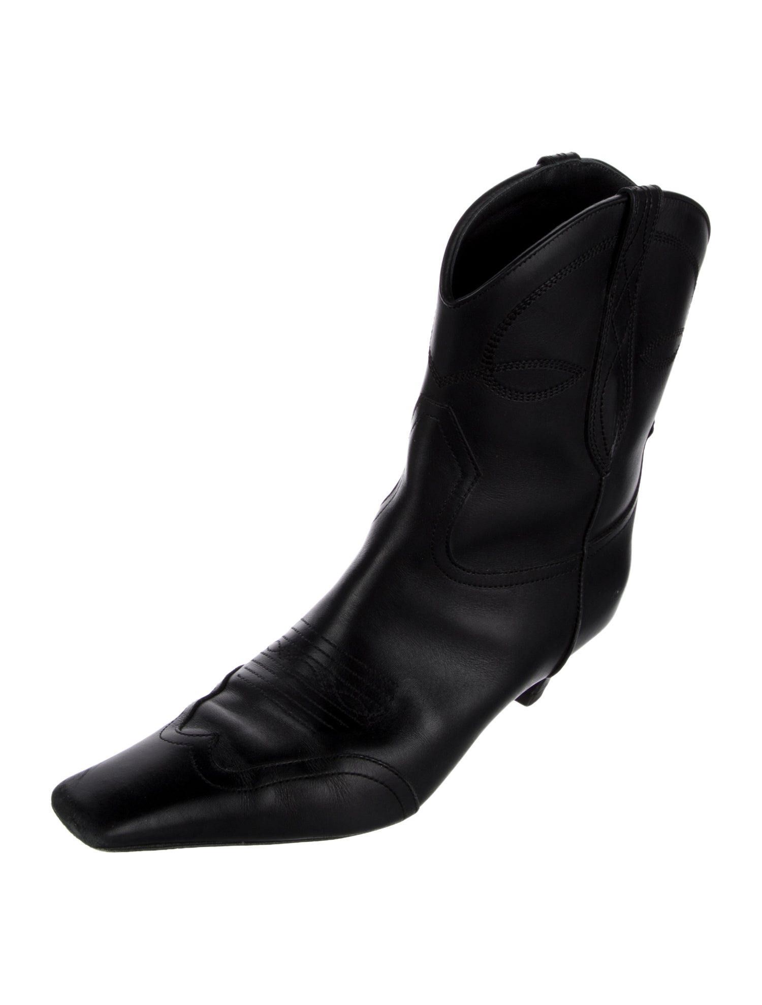 Khaite Leather Western Boots