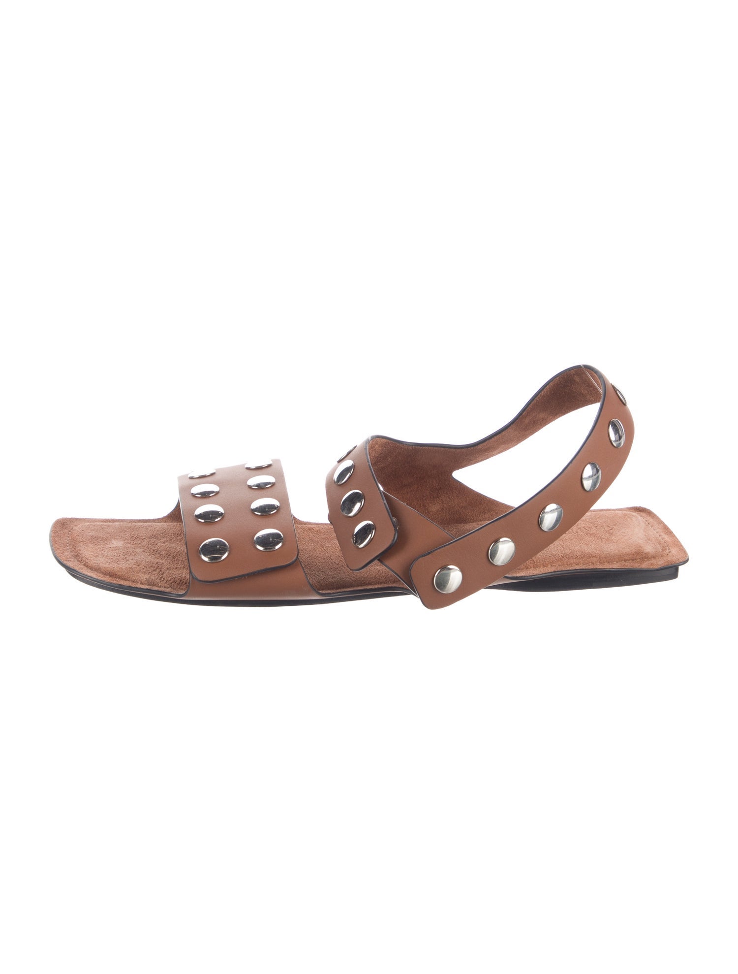 Khaite Leather Studded Accents Slingback Sandals
