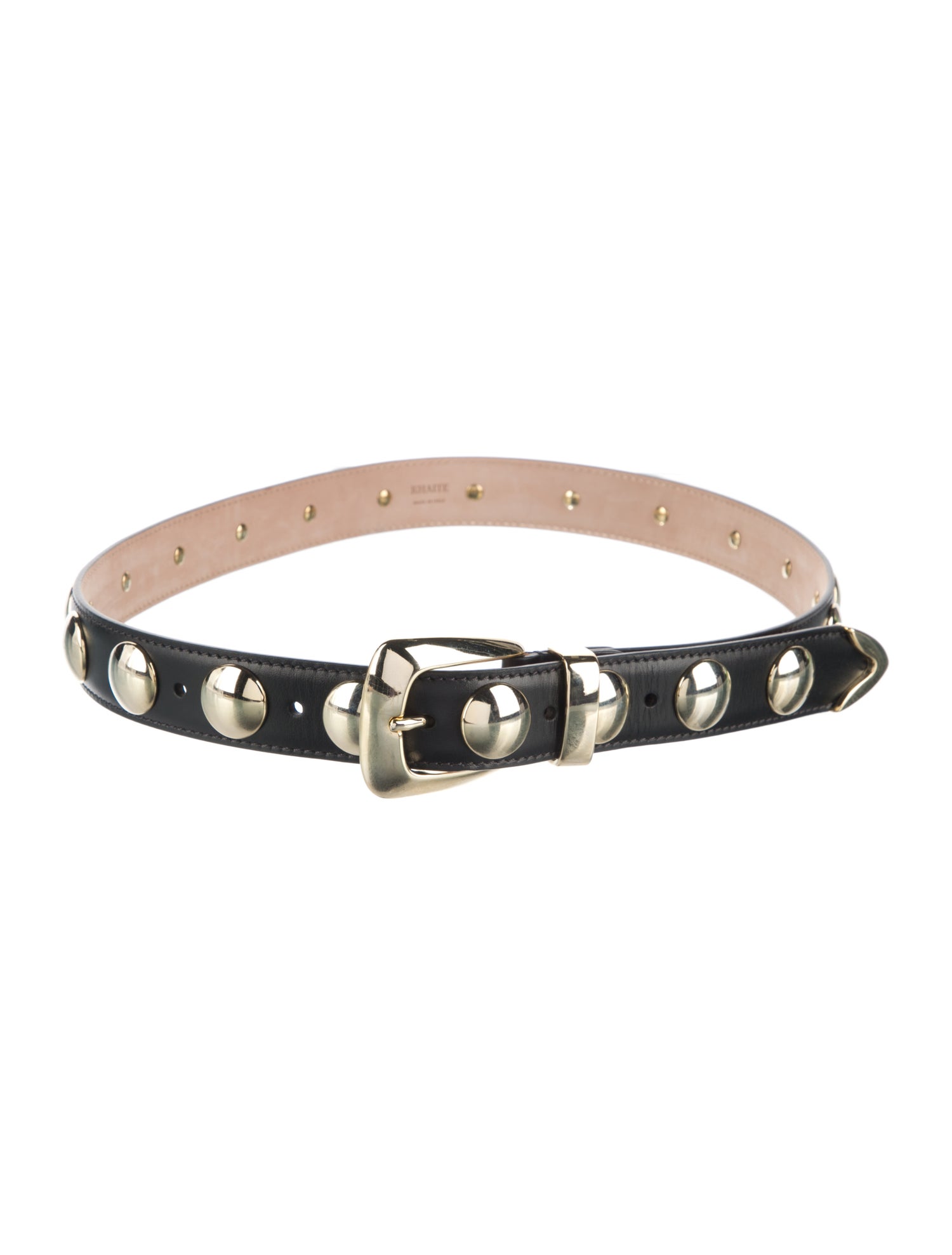 Khaite Leather Studded Accents Waist Belt