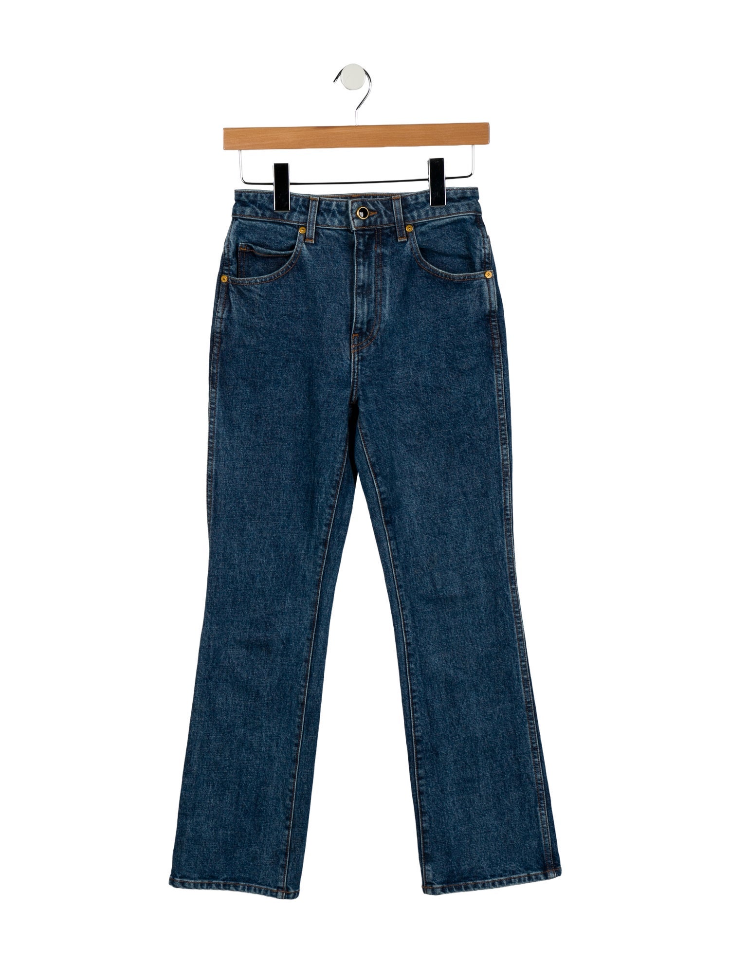 Khaite Mid-Rise Straight Leg Jeans