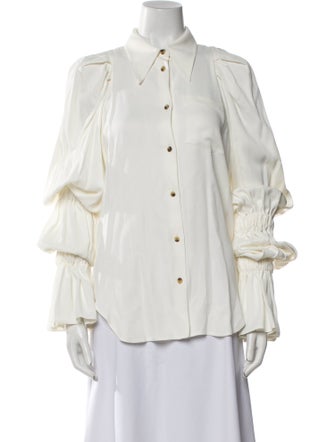Khaite Long Sleeve Button-Up Top