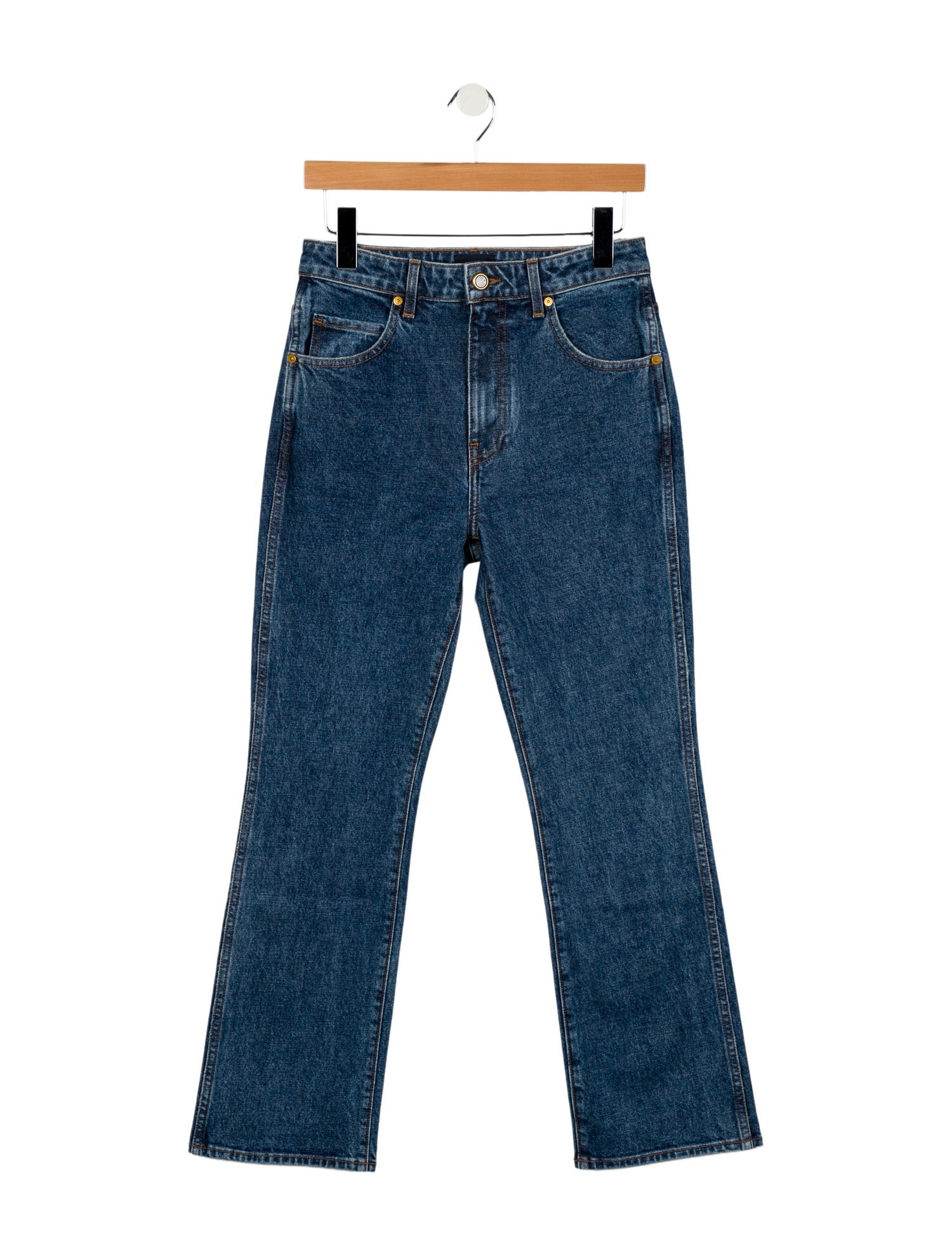 Khaite High-Rise Straight Leg Jeans