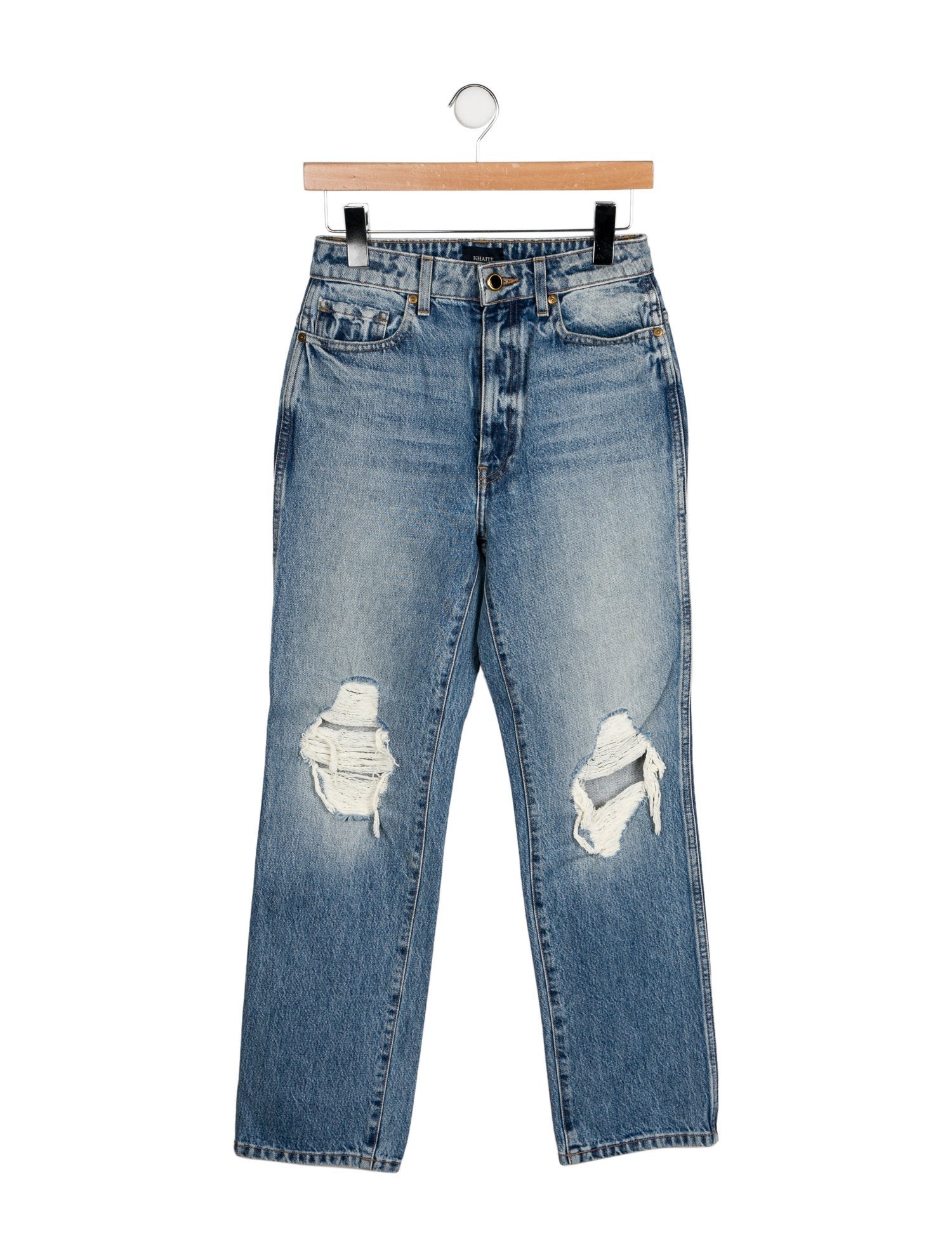 Khaite High-Rise Straight Leg Jeans