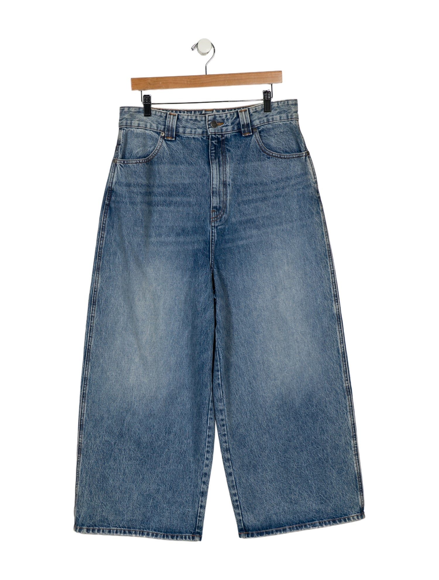 Khaite Mid-Rise Wide Leg Jeans