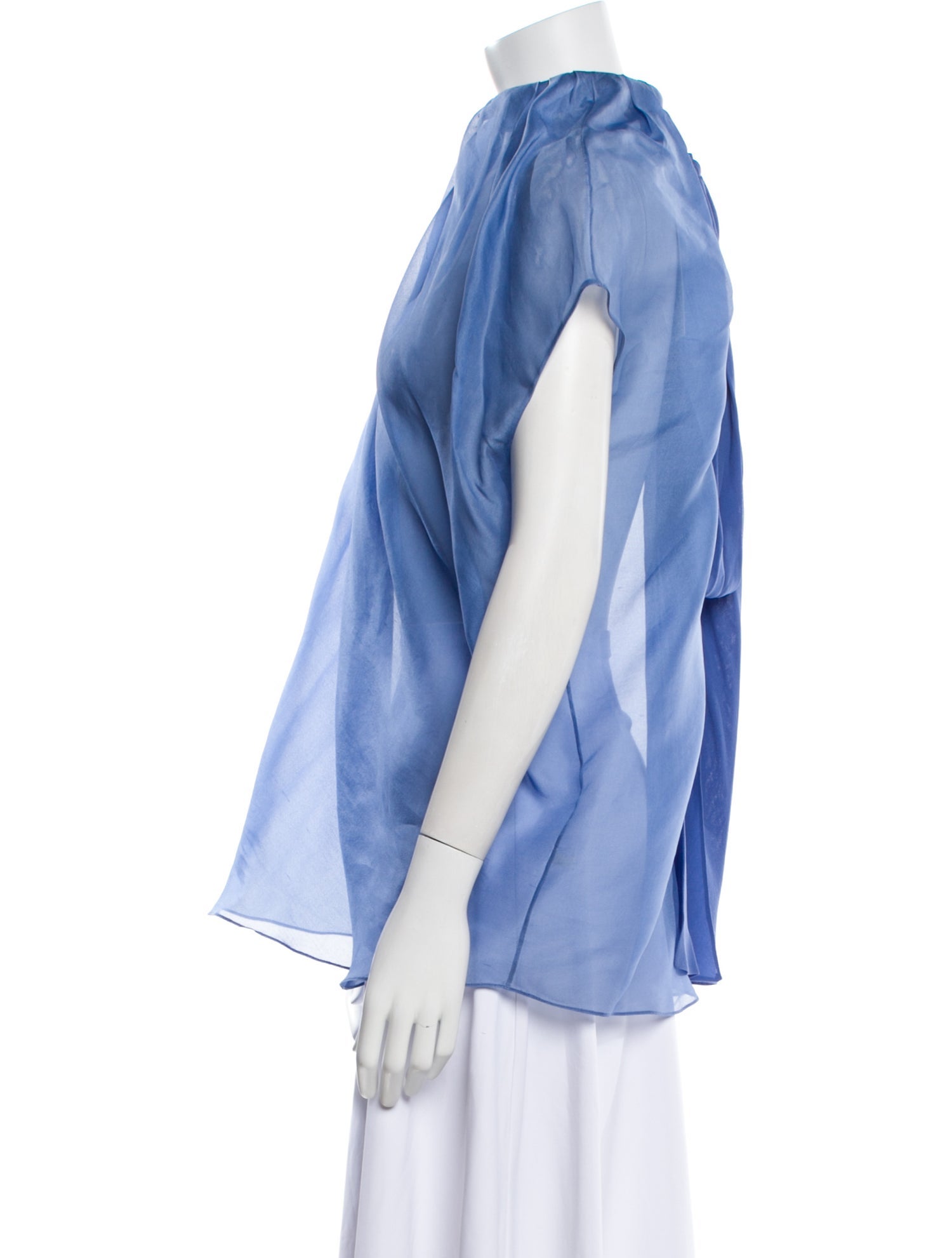 Khaite Cowl Neck Short Sleeve Blouse