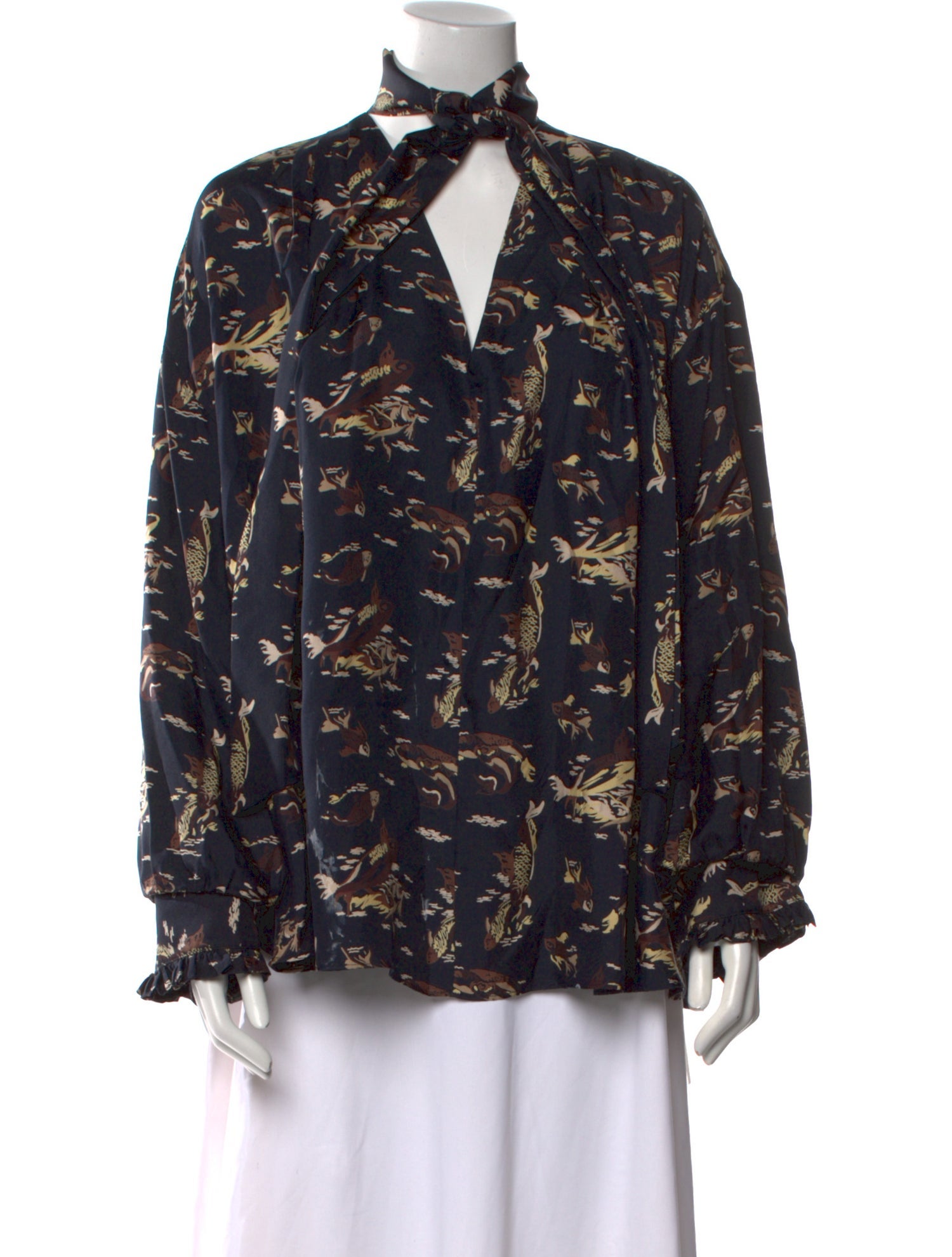 Khaite Silk Printed Blouse