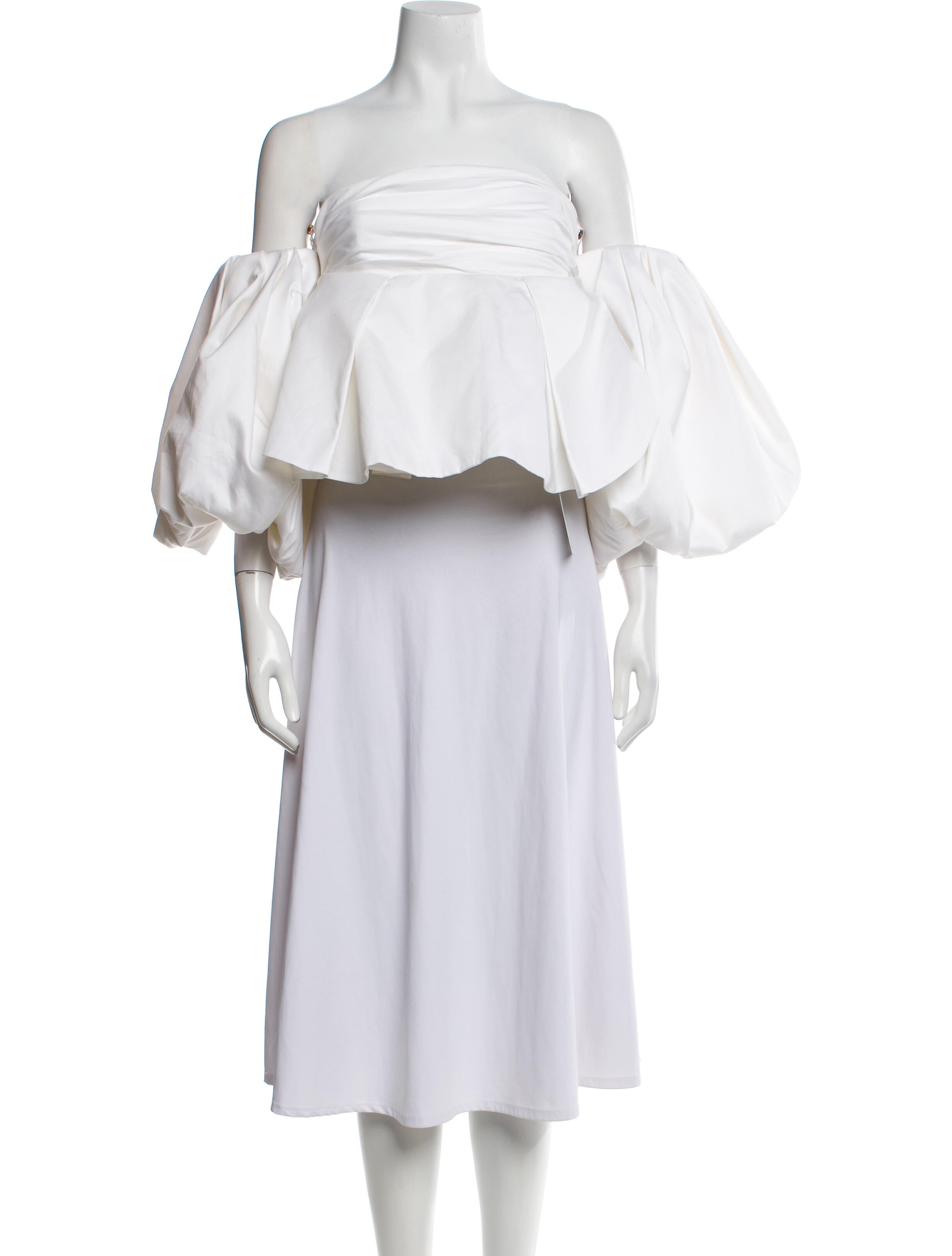 Khaite Off-The-Shoulder Three-Quarter Sleeve Crop Top