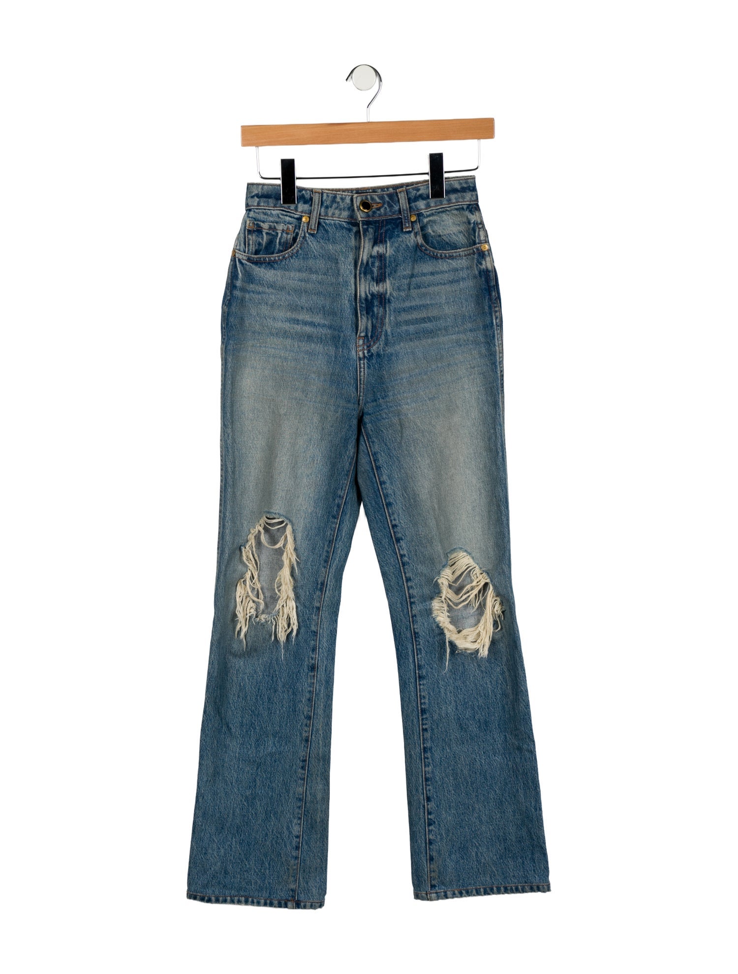 Khaite High-Rise Straight Leg Jeans