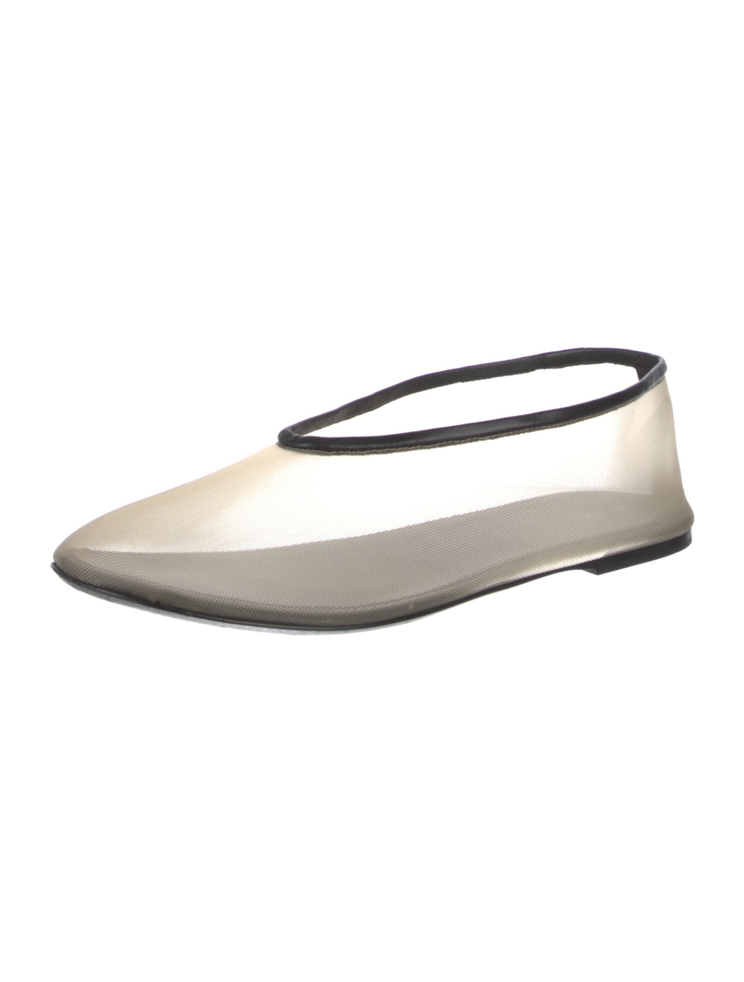 Khaite Mesh Leather Trim Embellishment Ballet Flats