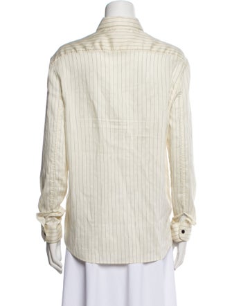 Khaite Virgin Wool Striped Button-Up Top