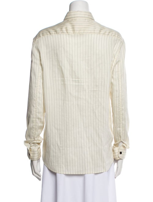 Khaite Virgin Wool Striped Button-Up Top