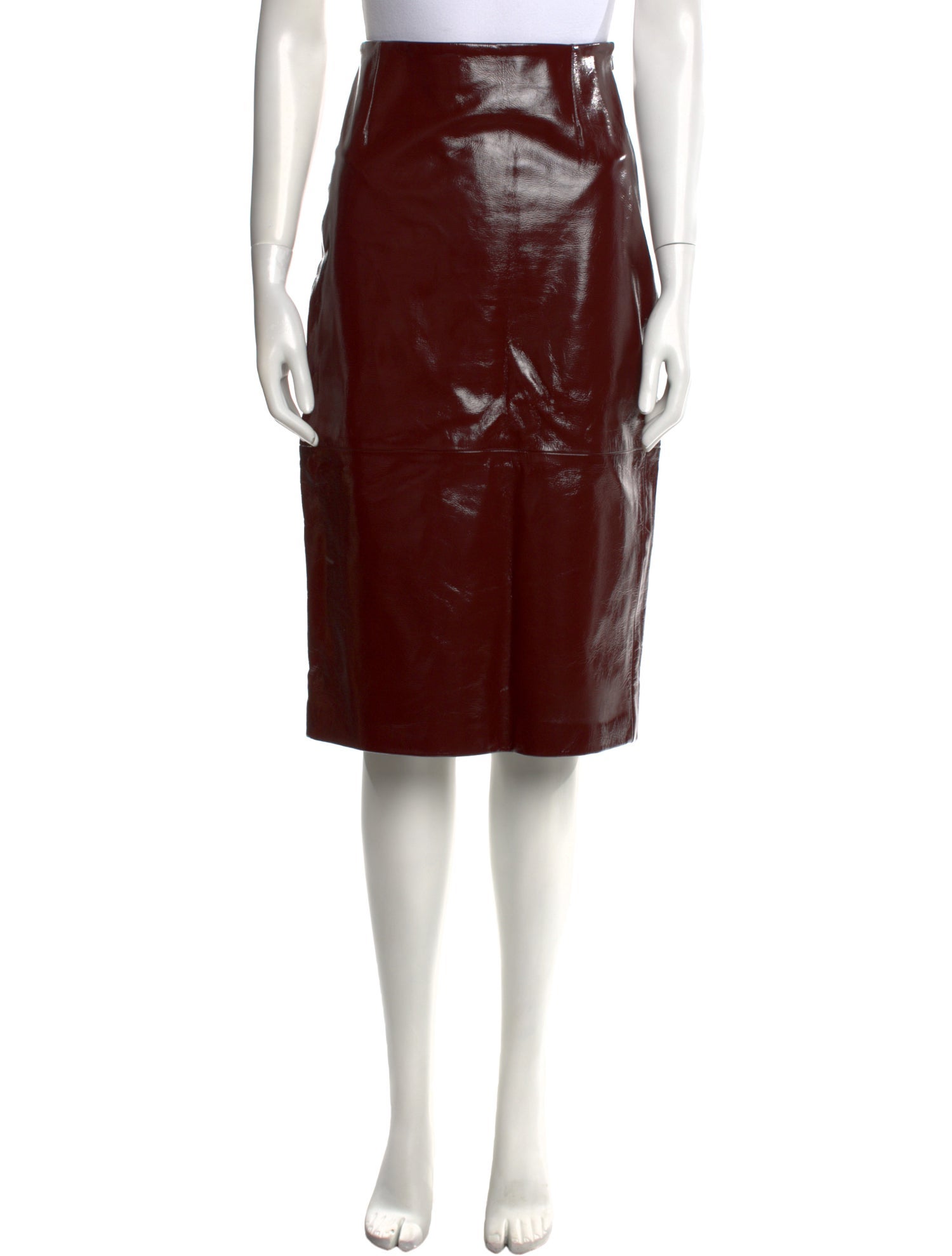 Khaite Leather Knee-Length Skirt