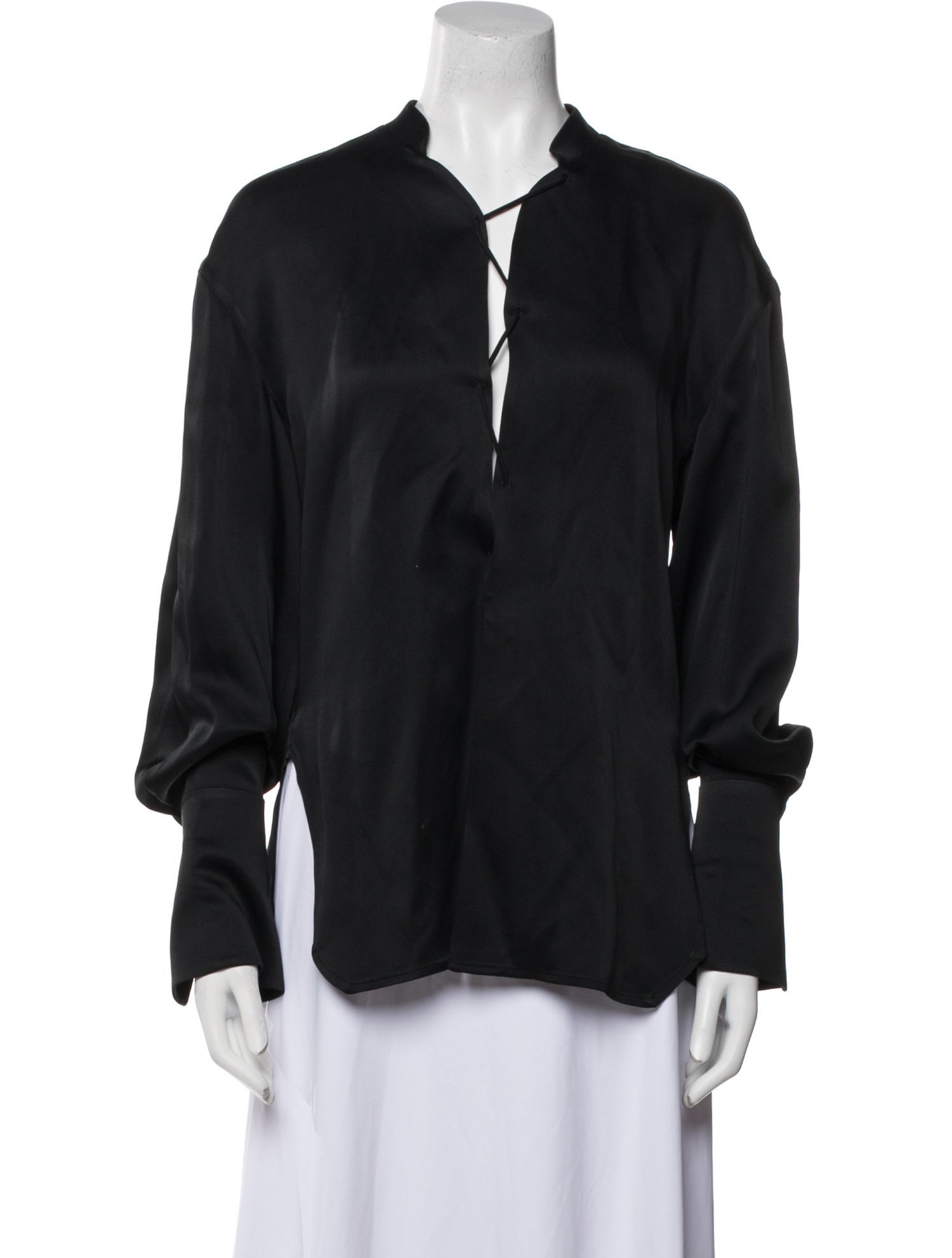 Khaite Tie Neck Long Sleeve Blouse