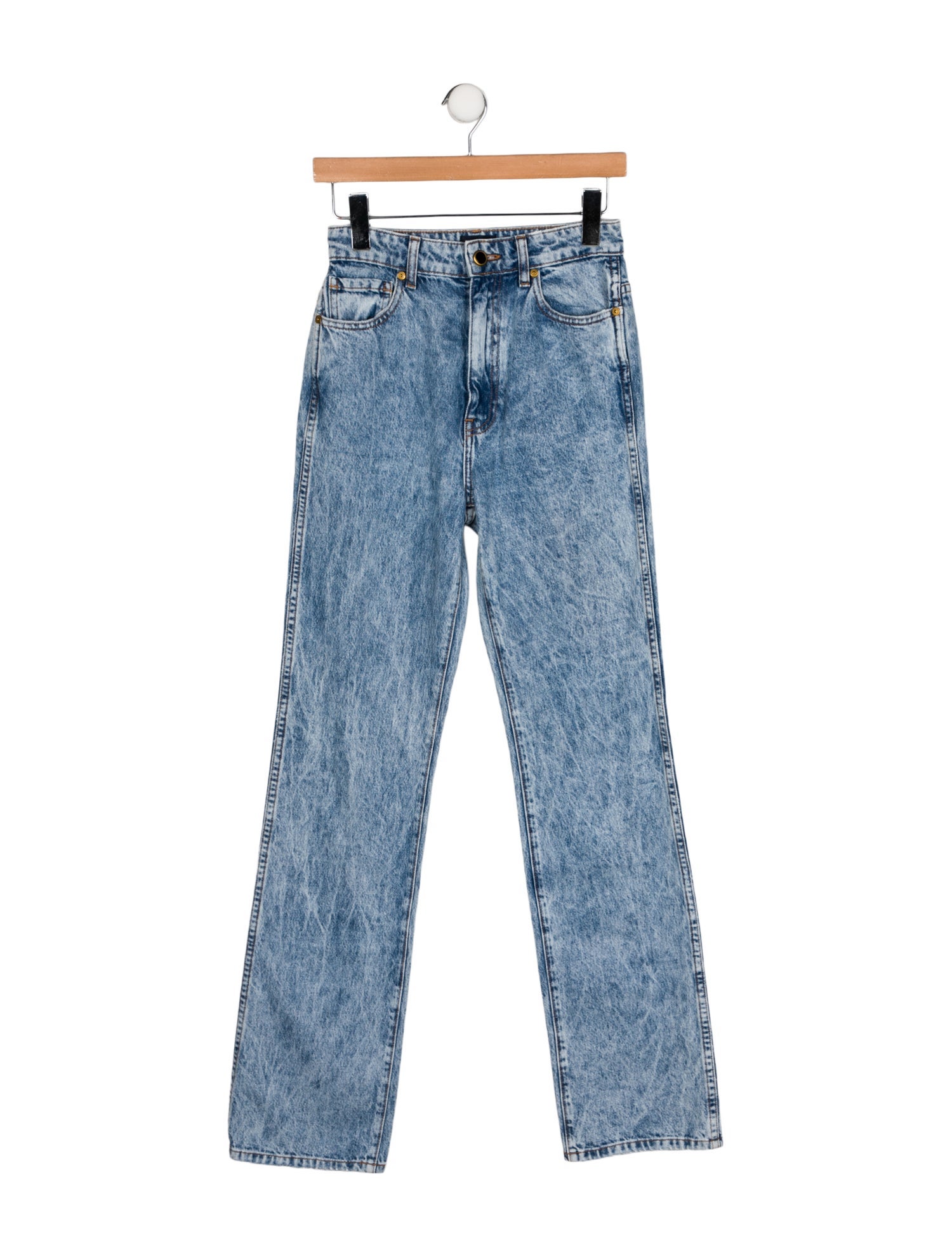 Khaite High-Rise Straight Leg Jeans