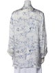 Khaite Printed Long Sleeve Button-Up Top