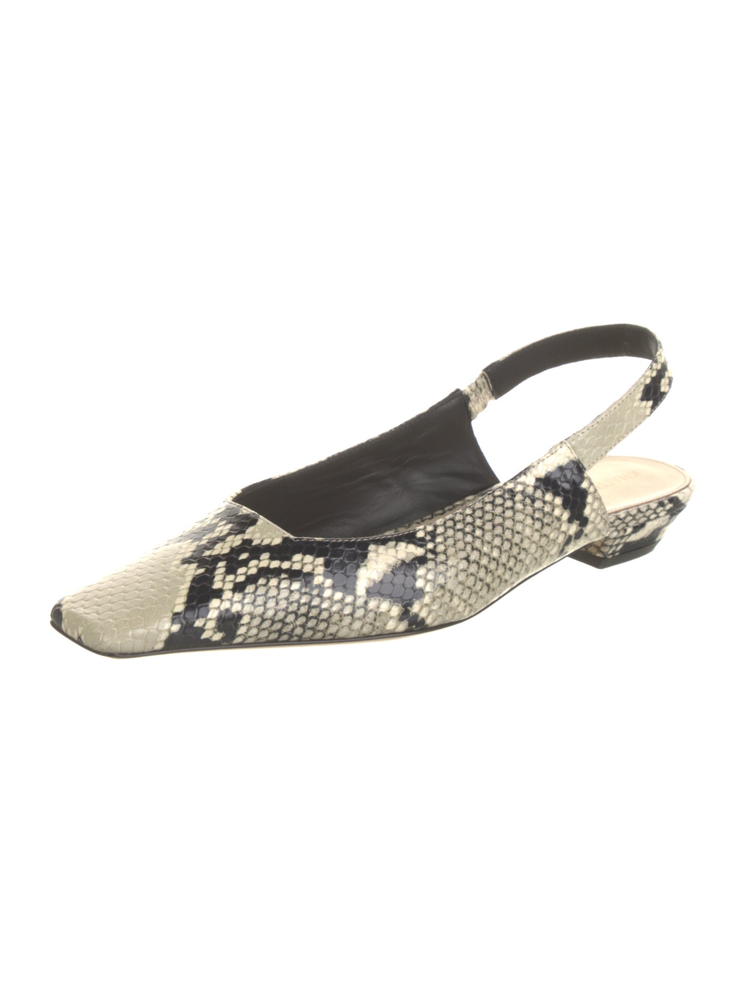 Khaite Leather Animal Print Slingback Flats