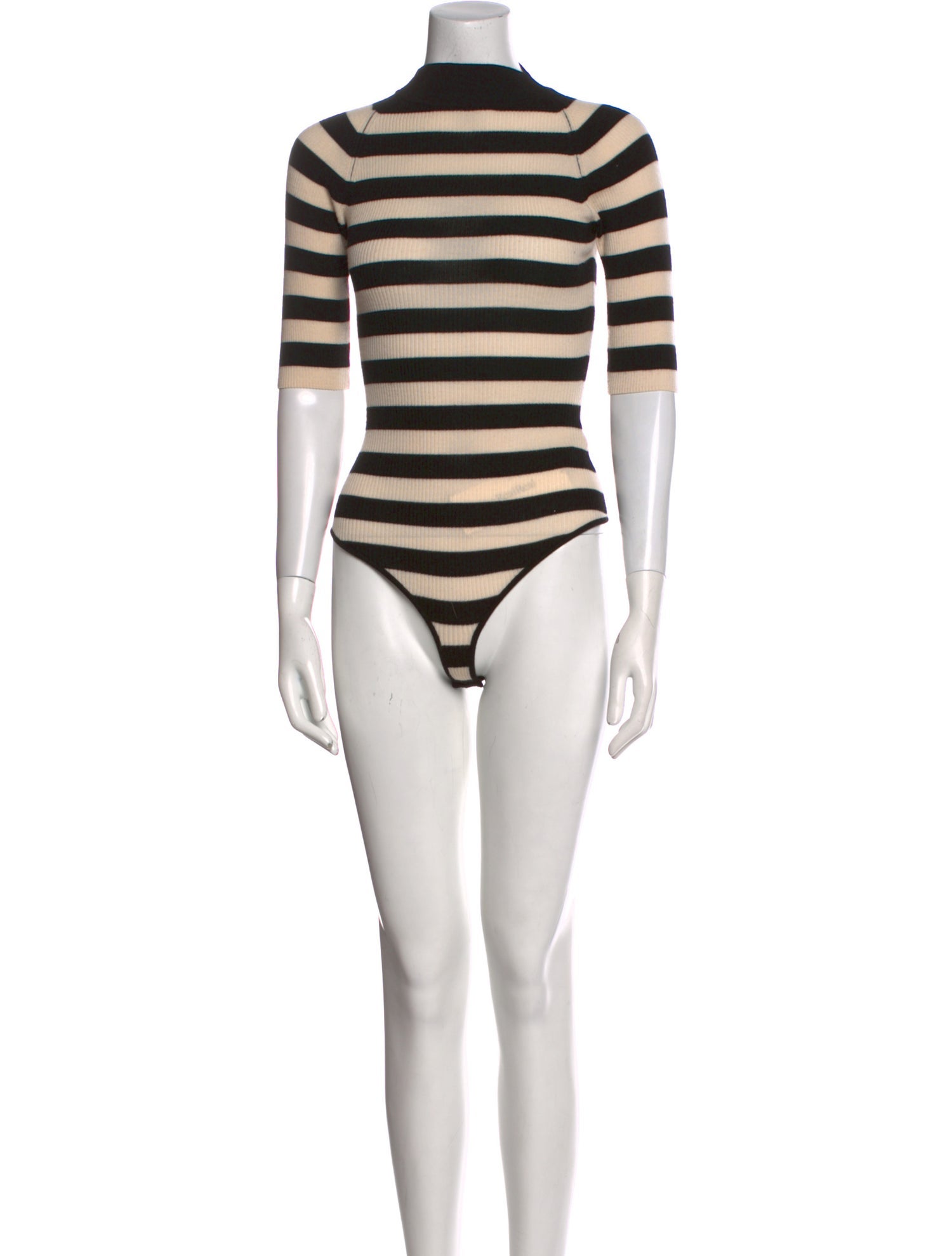 Khaite Wool Striped Bodysuit