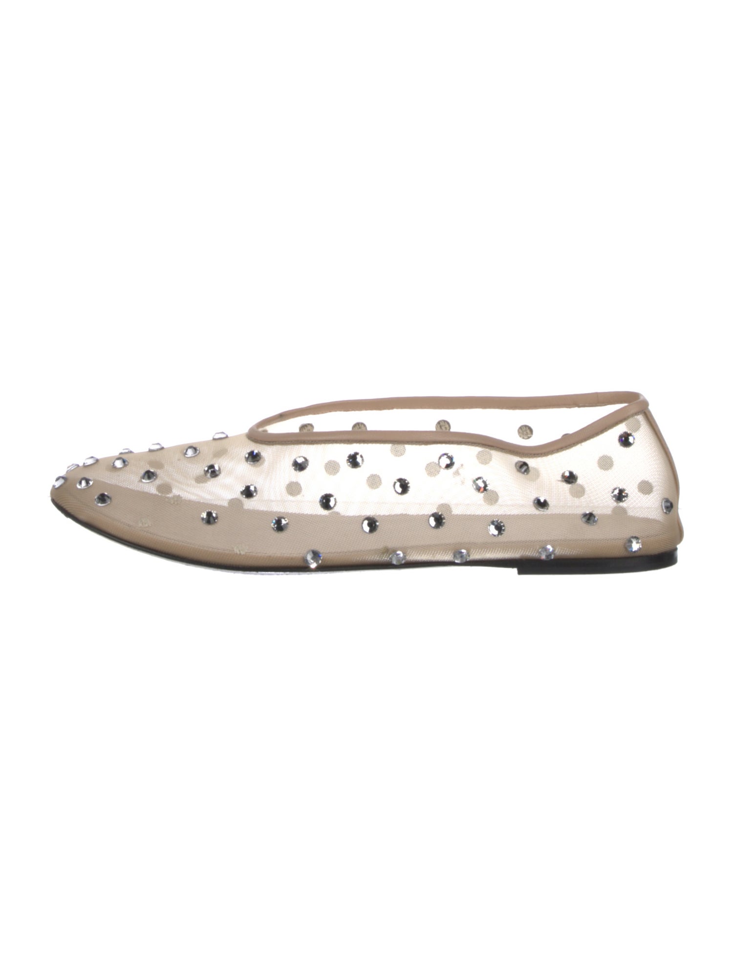 Khaite Mesh Crystal Embellishments Ballet Flats