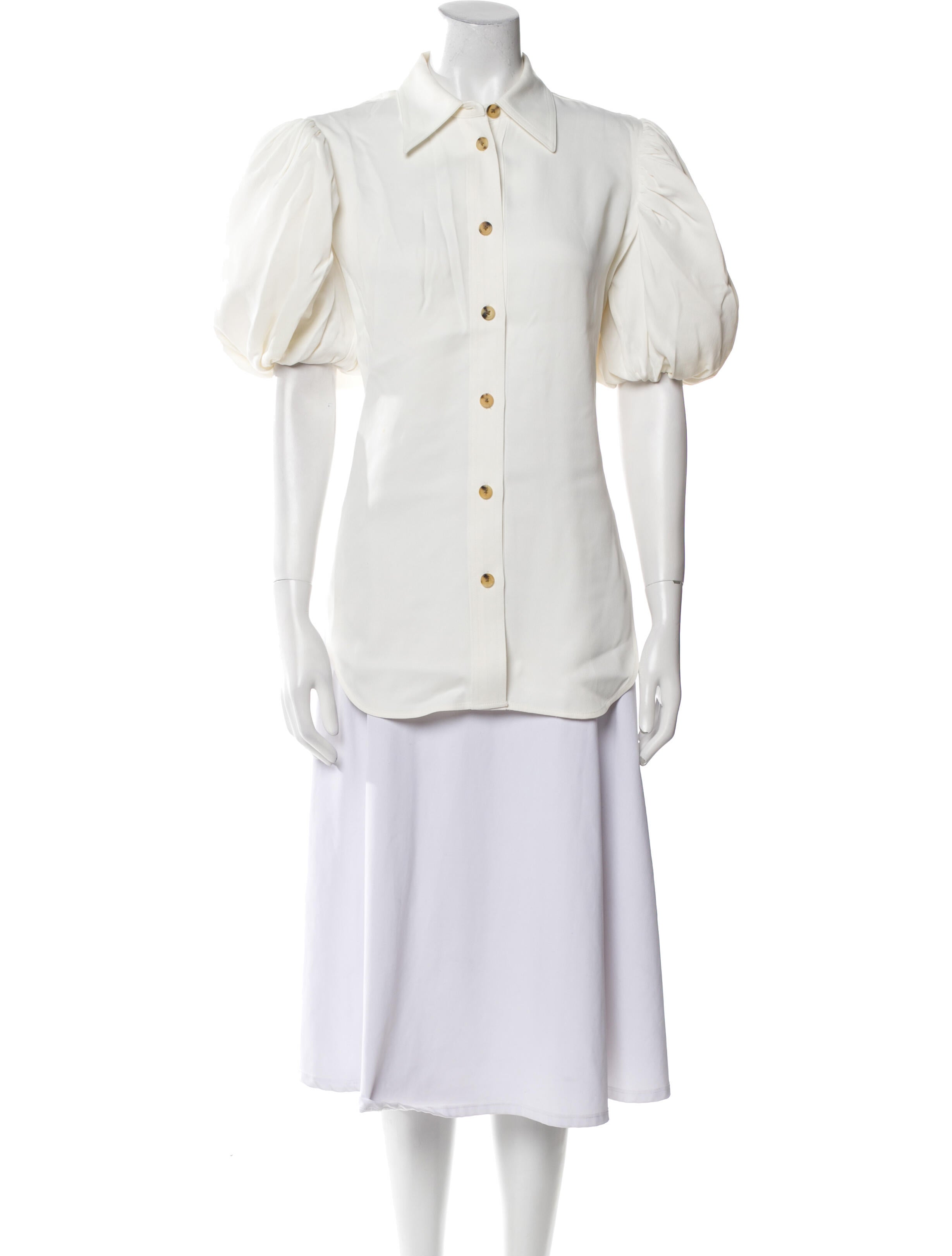 Khaite Short Sleeve Button-Up Top