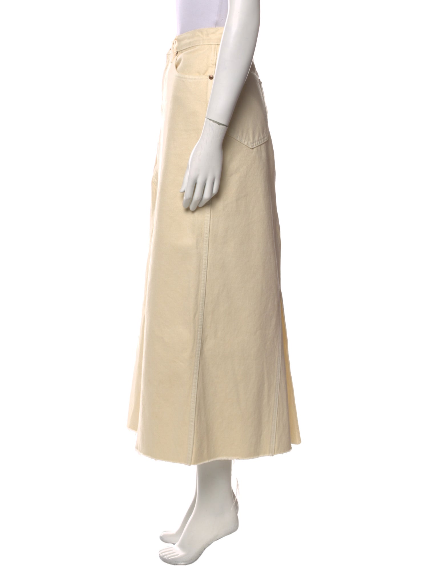 Khaite Raw-Edge Trim Midi Length Skirt