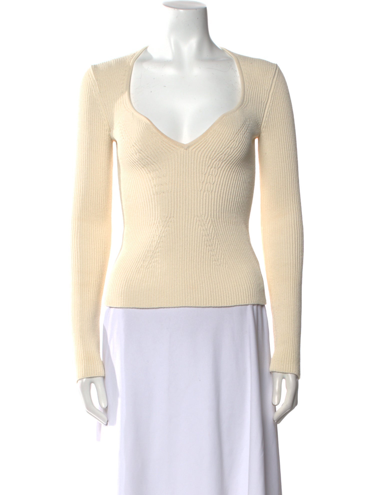 Khaite V-Neck Long Sleeve Top