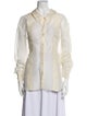Khaite Silk Long Sleeve Button-Up Top