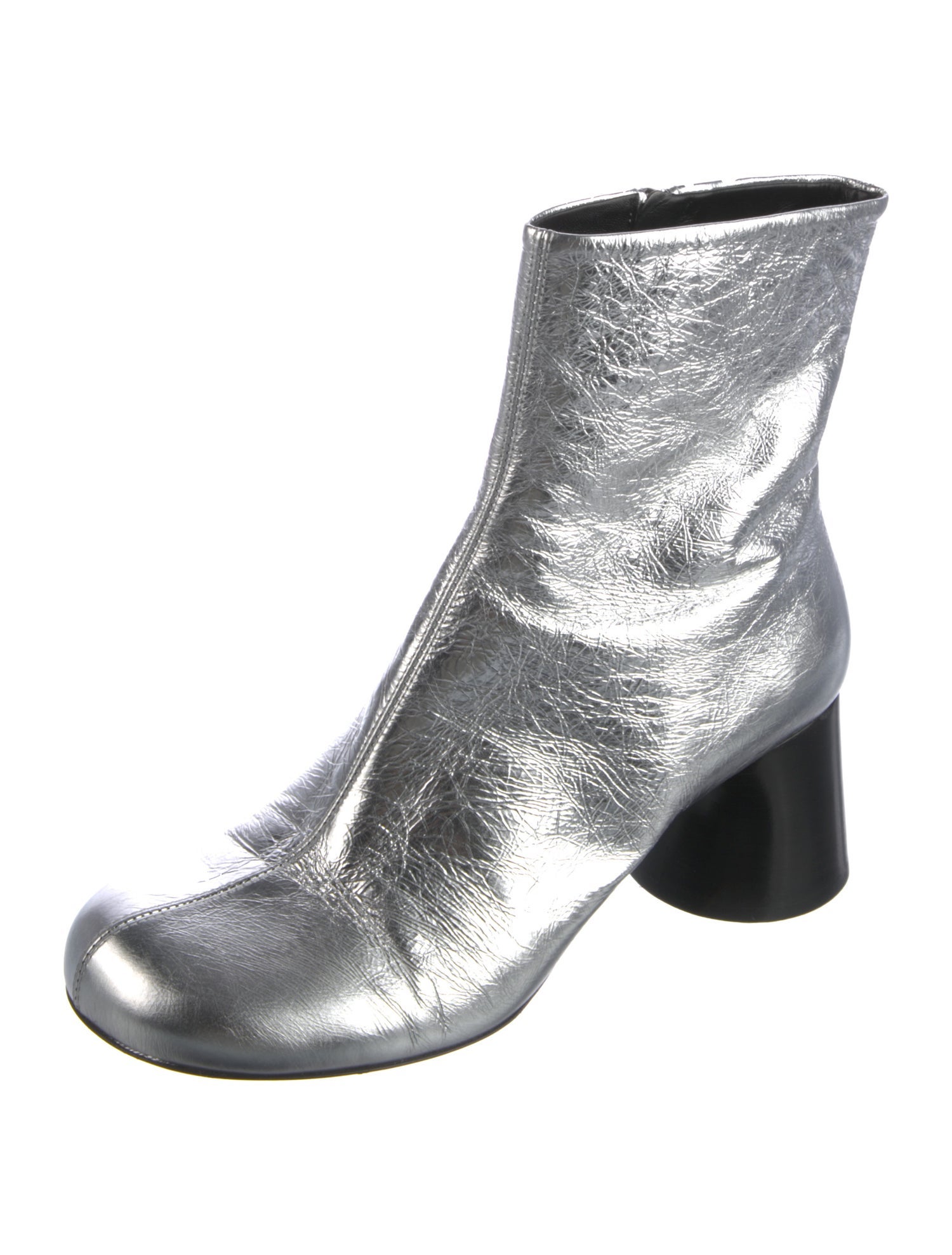 Khaite Leather Colorblock Pattern Boots