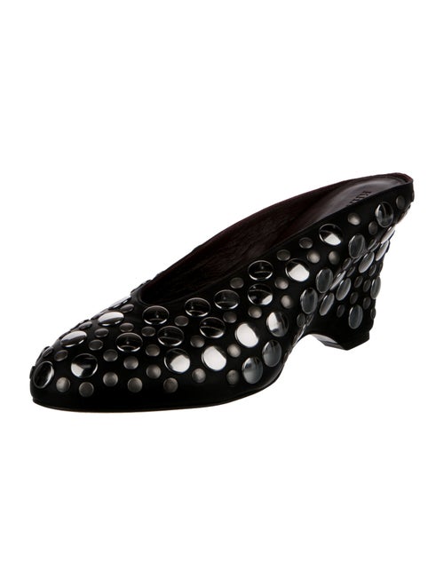 Khaite Leather Polka Dot Print Mules