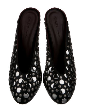 Khaite Leather Polka Dot Print Mules