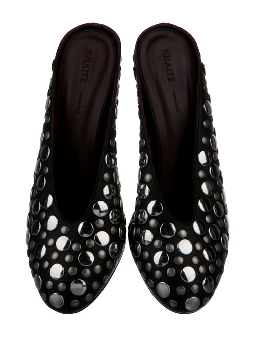 Khaite Leather Polka Dot Print Mules