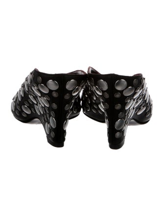 Khaite Leather Polka Dot Print Mules