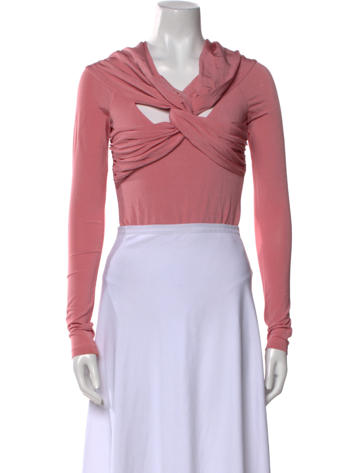 Khaite V-Neck Long Sleeve Crop Top