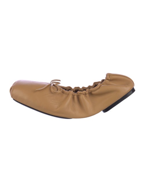 Khaite Leather Bow Accents Ballet Flats