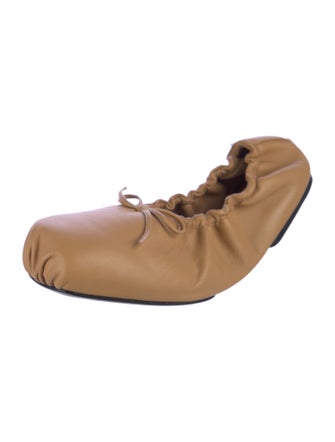 Khaite Leather Bow Accents Ballet Flats