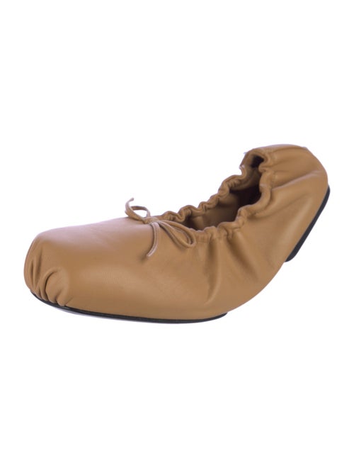 Khaite Leather Bow Accents Ballet Flats