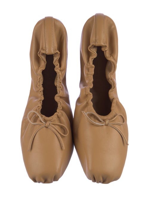 Khaite Leather Bow Accents Ballet Flats