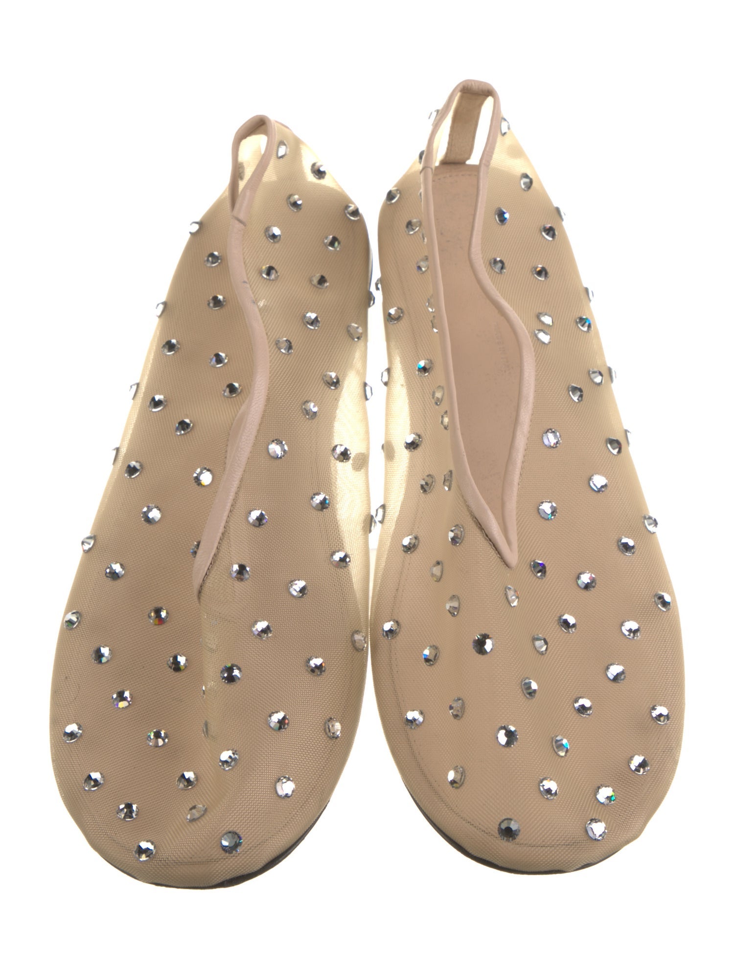 Khaite Mesh Crystal Embellishments Ballet Flats