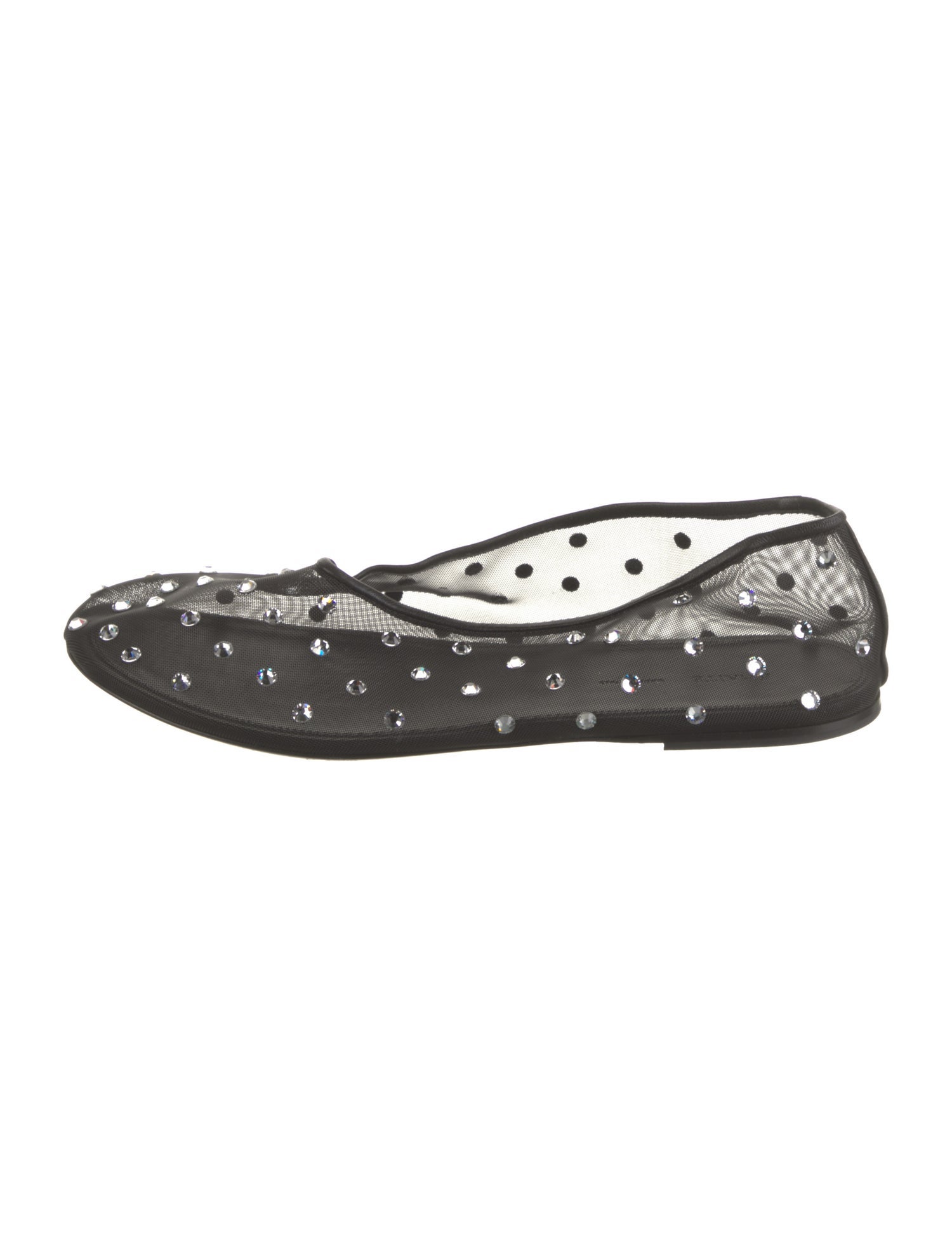 Khaite Mesh Crystal Embellishments Ballet Flats