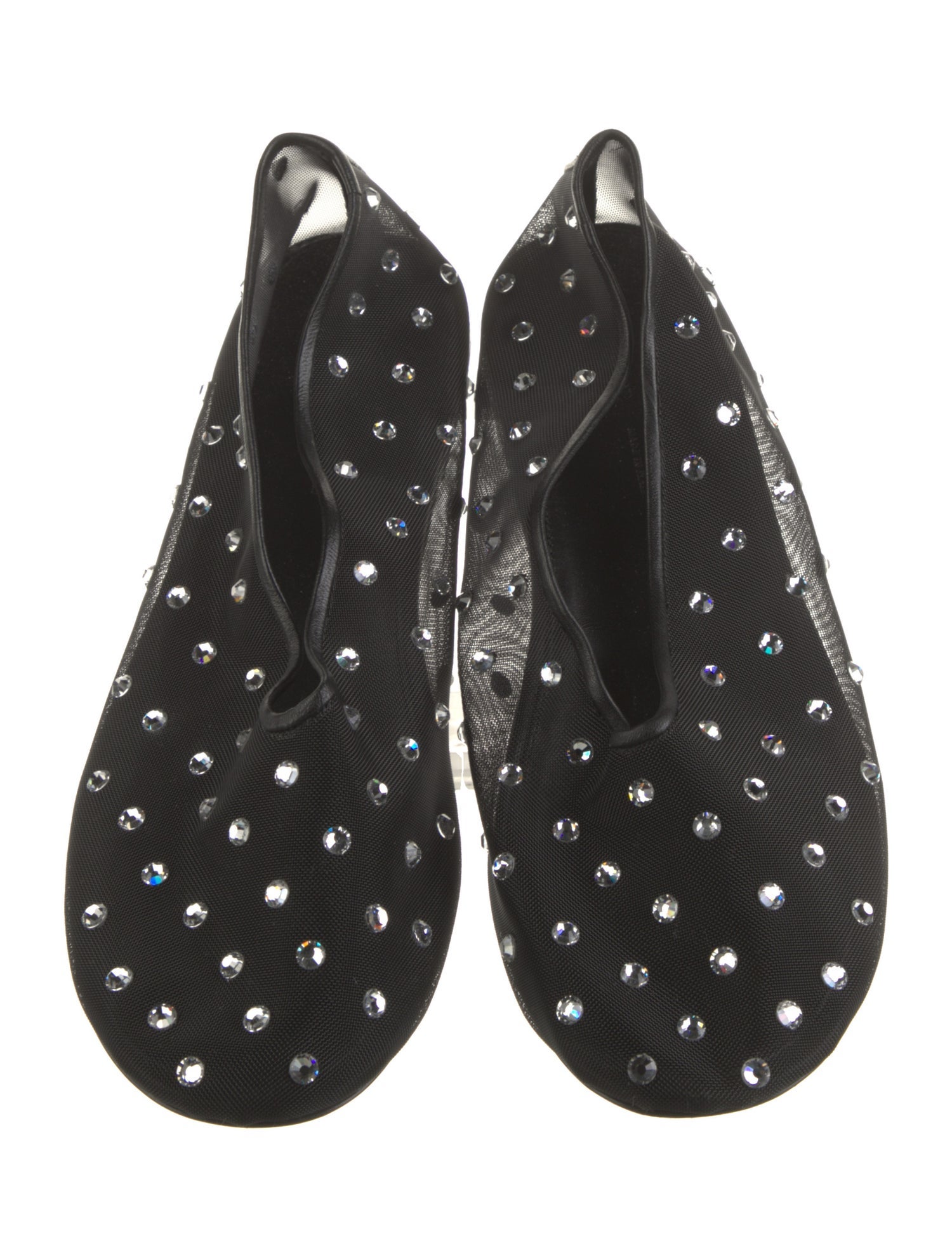 Khaite Mesh Crystal Embellishments Ballet Flats