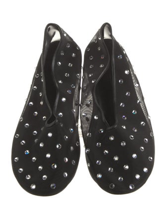 Khaite Mesh Crystal Embellishments Ballet Flats